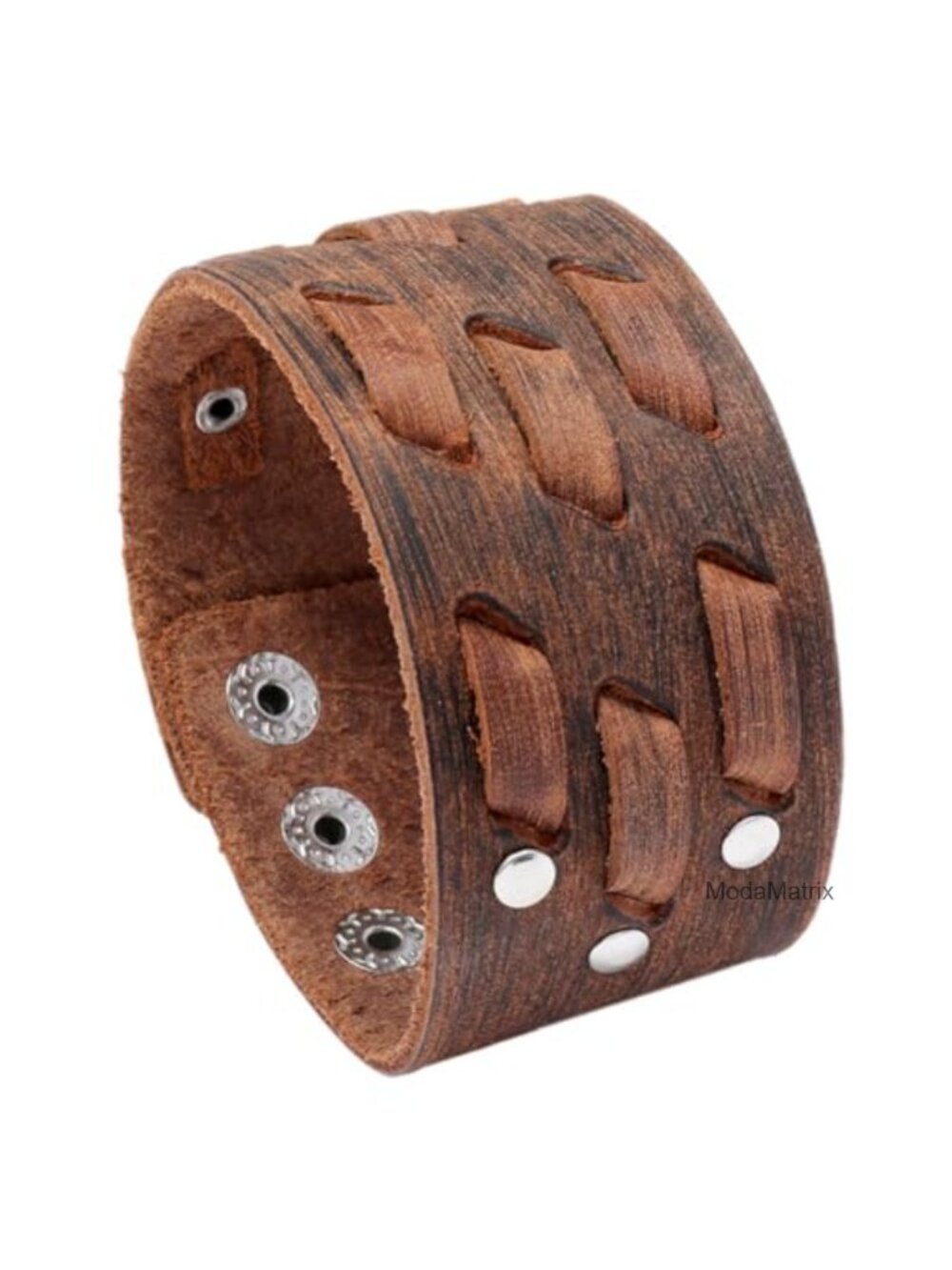 Extra Wide Leather Cuff Bracelet Punk Gothic Motorcycle Unisex Adjustable